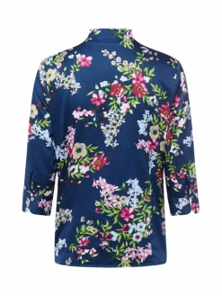 Franco Callegari Blusen*Damen Bluse indigo mehrfarbig gemustert