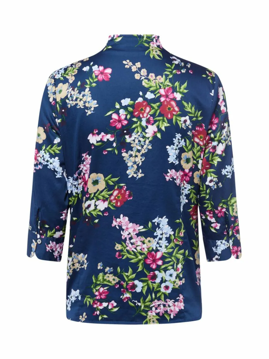 Franco Callegari Blusen*Damen Bluse indigo mehrfarbig gemustert