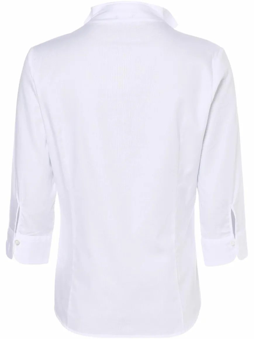 Franco Callegari Blusen*Damen Bluse - Bügelleicht weiß strukturiert