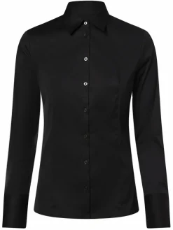 HUGO Blusen*Damen Bluse - Bügelleicht - The Fitted Shirt schwarz uni