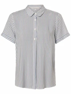 Franco Callegari Blusen*Damen Bluse - Samanta weiß blau gestreift