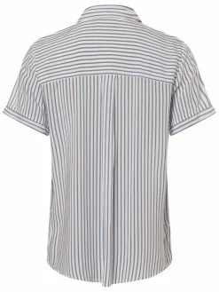 Franco Callegari Blusen*Damen Bluse - Samanta weiß blau gestreift