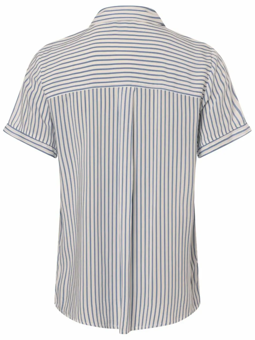 Franco Callegari Blusen*Damen Bluse - Samanta weiß blau gestreift