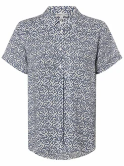 Franco Callegari Blusen*Damen Bluse - Samanta indigo weiß gemustert