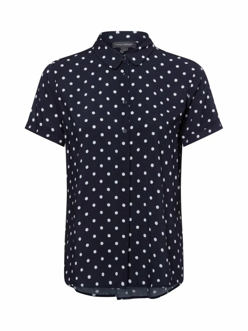 Franco Callegari Blusen*Damen Bluse - Samanta marine weiß gepunktet