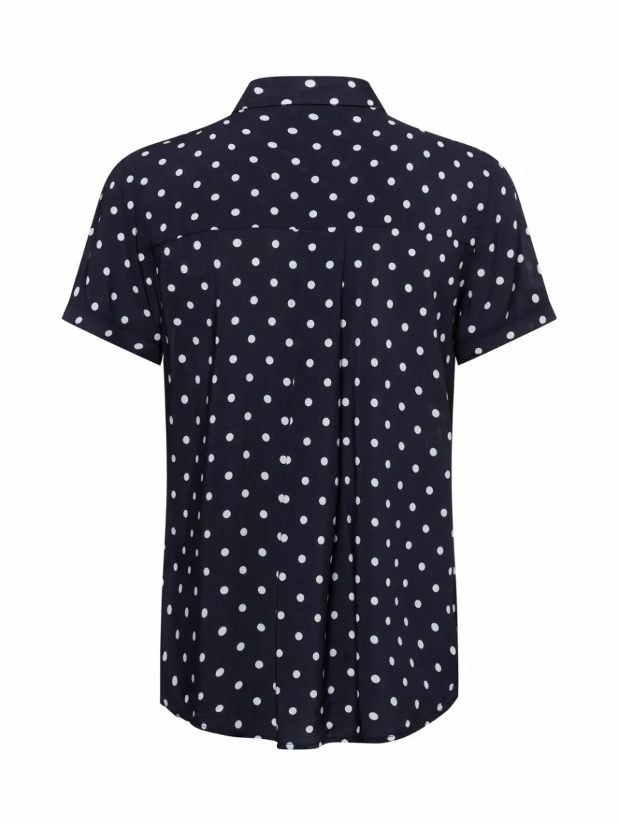 Franco Callegari Blusen*Damen Bluse - Samanta marine weiß gepunktet