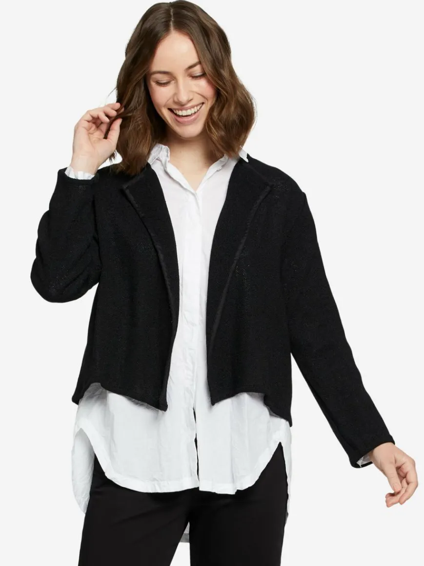 Masai Pullover & Strickjacken*Damen Blusenjacke schwarz uni