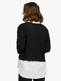 Masai Pullover & Strickjacken*Damen Blusenjacke schwarz uni