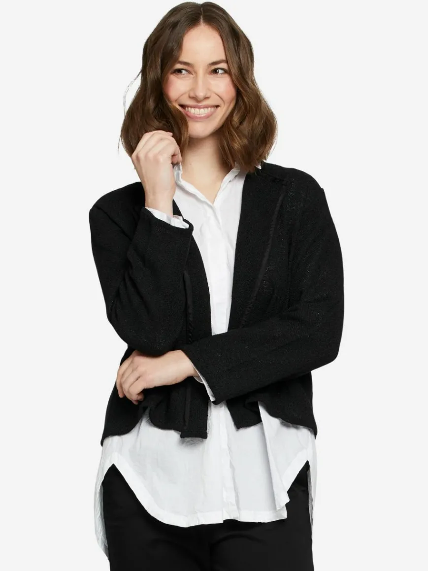 Masai Pullover & Strickjacken*Damen Blusenjacke schwarz uni