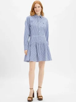 Polo Ralph Lauren Kleider*Damen Blusenkleid blau weiß gestreift