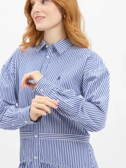 Polo Ralph Lauren Kleider*Damen Blusenkleid blau weiß gestreift