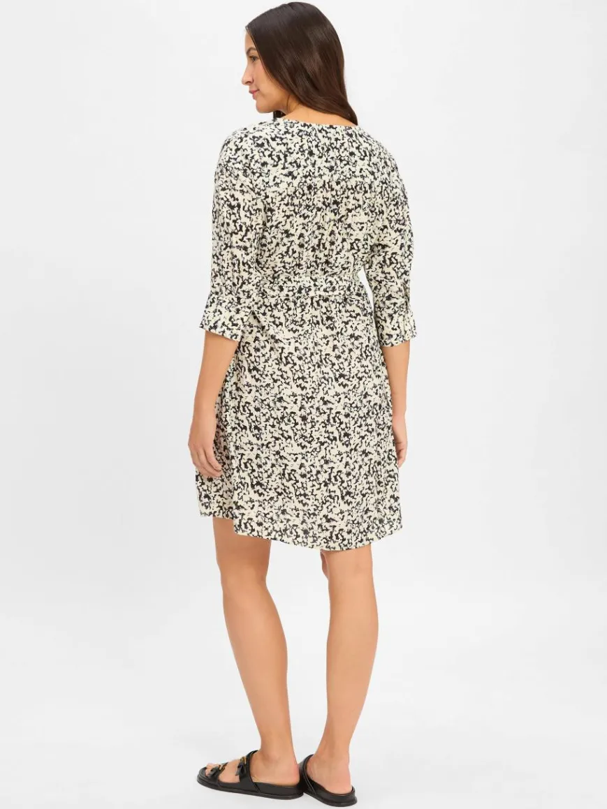 Msch Copenhagen Kleider*Damen Blusenkleid - MSCHJusia sand mehrfarbig gemustert