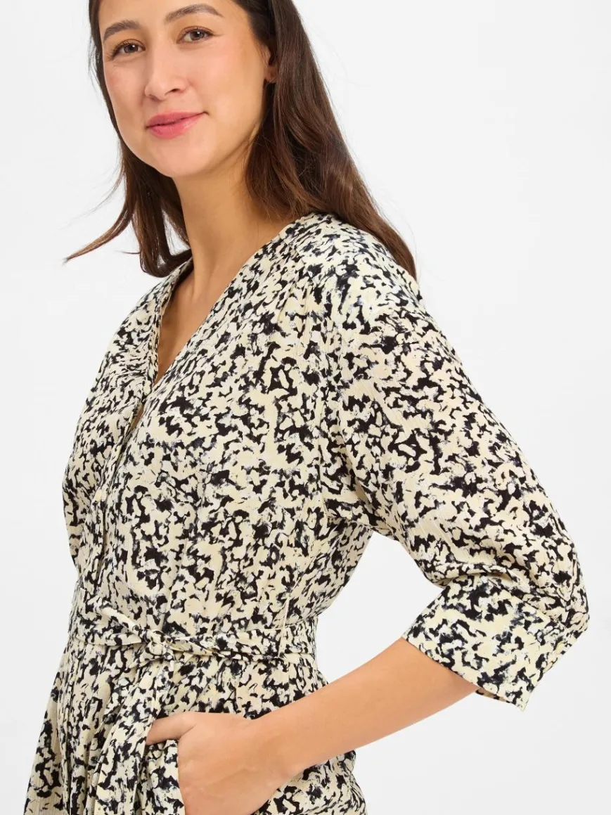 Msch Copenhagen Kleider*Damen Blusenkleid - MSCHJusia sand mehrfarbig gemustert