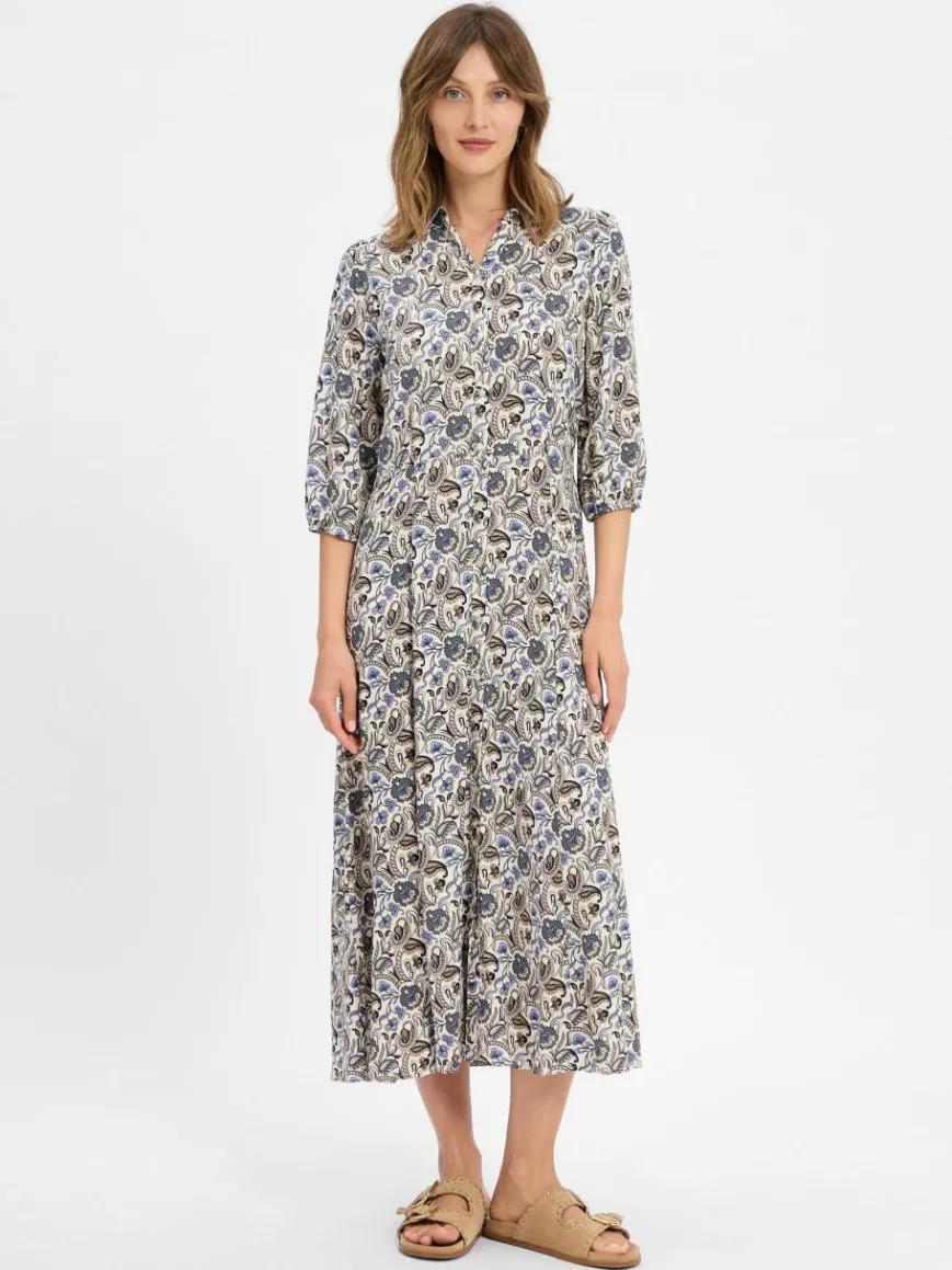 soyaconcept® Kleider*Damen Blusenkleid - SC-Samea 3 weiß mehrfarbig gemustert