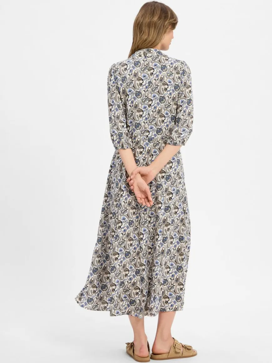 soyaconcept® Kleider*Damen Blusenkleid - SC-Samea 3 weiß mehrfarbig gemustert