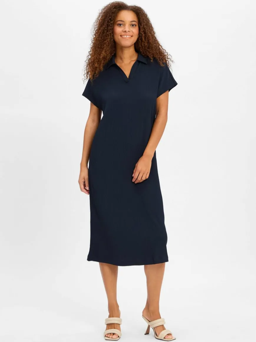 Opus Kleider*Damen Blusenkleid - Wannie marine strukturiert