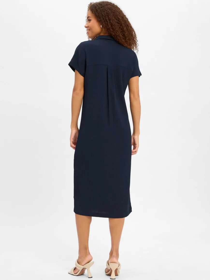 Opus Kleider*Damen Blusenkleid - Wannie marine strukturiert