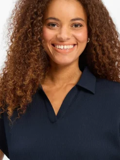 Opus Kleider*Damen Blusenkleid - Wannie marine strukturiert