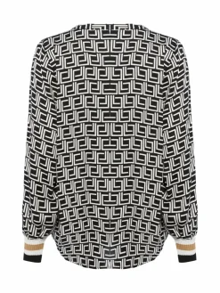 Franco Callegari Blusen*Damen Blusenshirt schwarz weiß gemustert