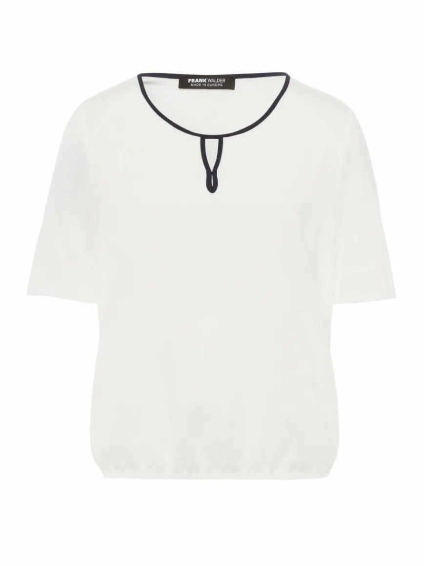 Frank Walder Blusen*Damen Blusenshirt ecru weiß uni