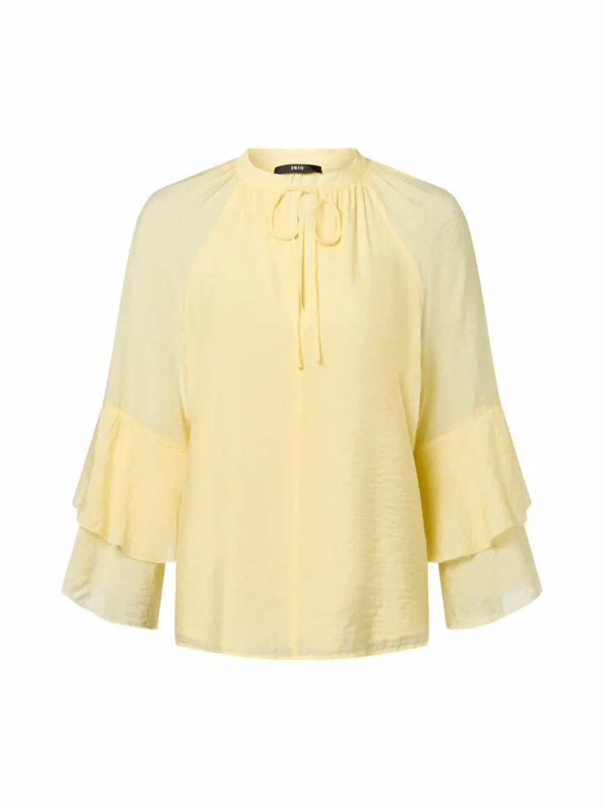 zero Blusen*Damen Blusenshirt zitrone uni