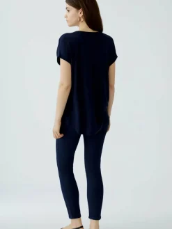 Oui Blusen*Damen Blusenshirt blau uni