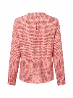 Emily van den Bergh Blusen*Damen Blusenshirt beige rot gemustert
