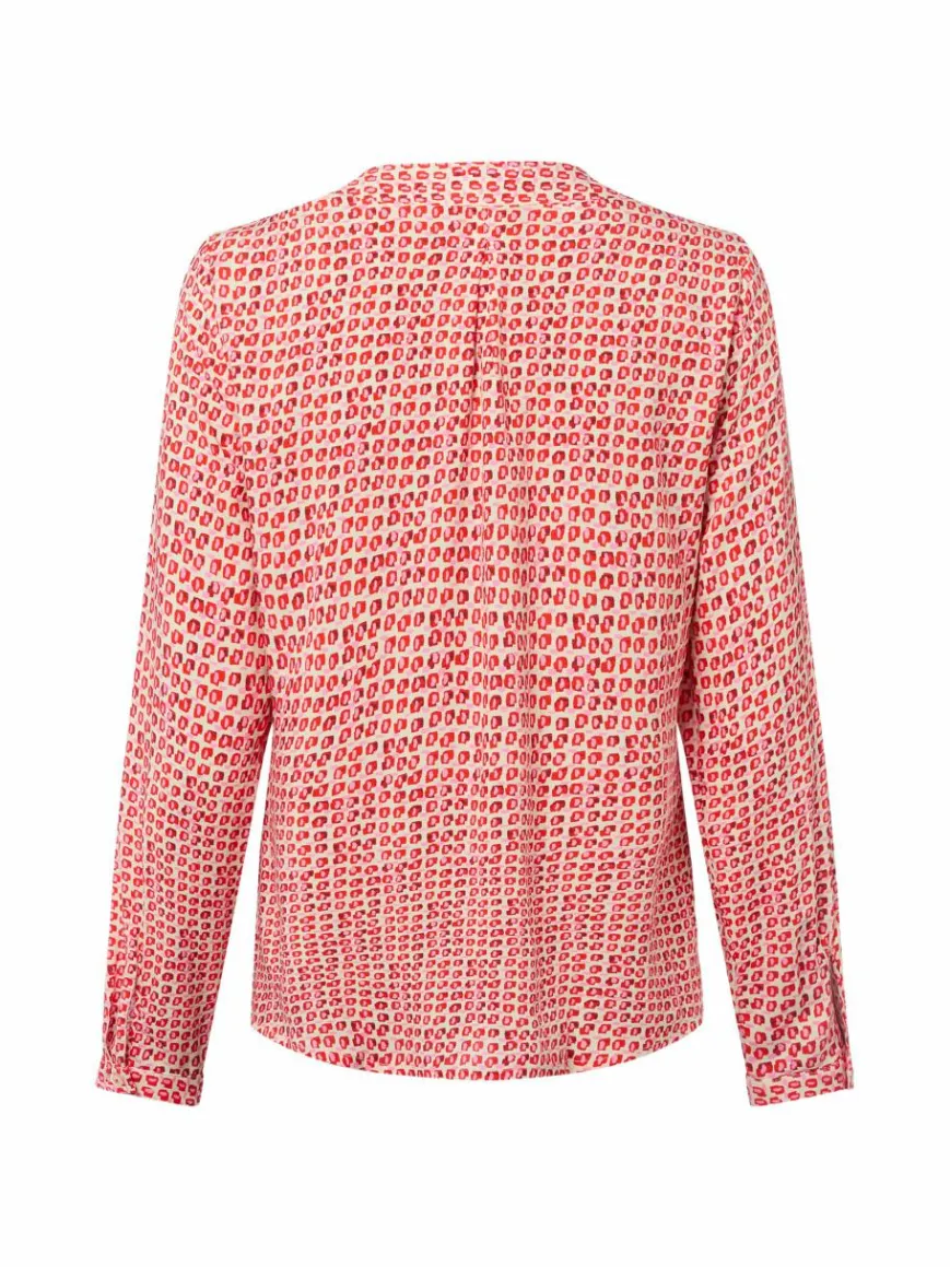 Emily van den Bergh Blusen*Damen Blusenshirt beige rot gemustert