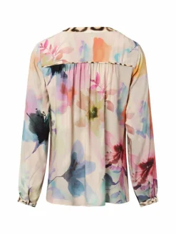 Emily van den Bergh Blusen*Damen Blusenshirt beige mehrfarbig gemustert