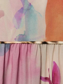 Emily van den Bergh Blusen*Damen Blusenshirt beige mehrfarbig gemustert