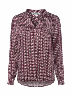 More & More Blusen*Damen Blusenshirt bordeaux weiß gemustert