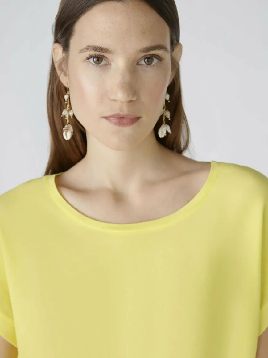 Oui Blusen*Damen Blusenshirt gelb uni