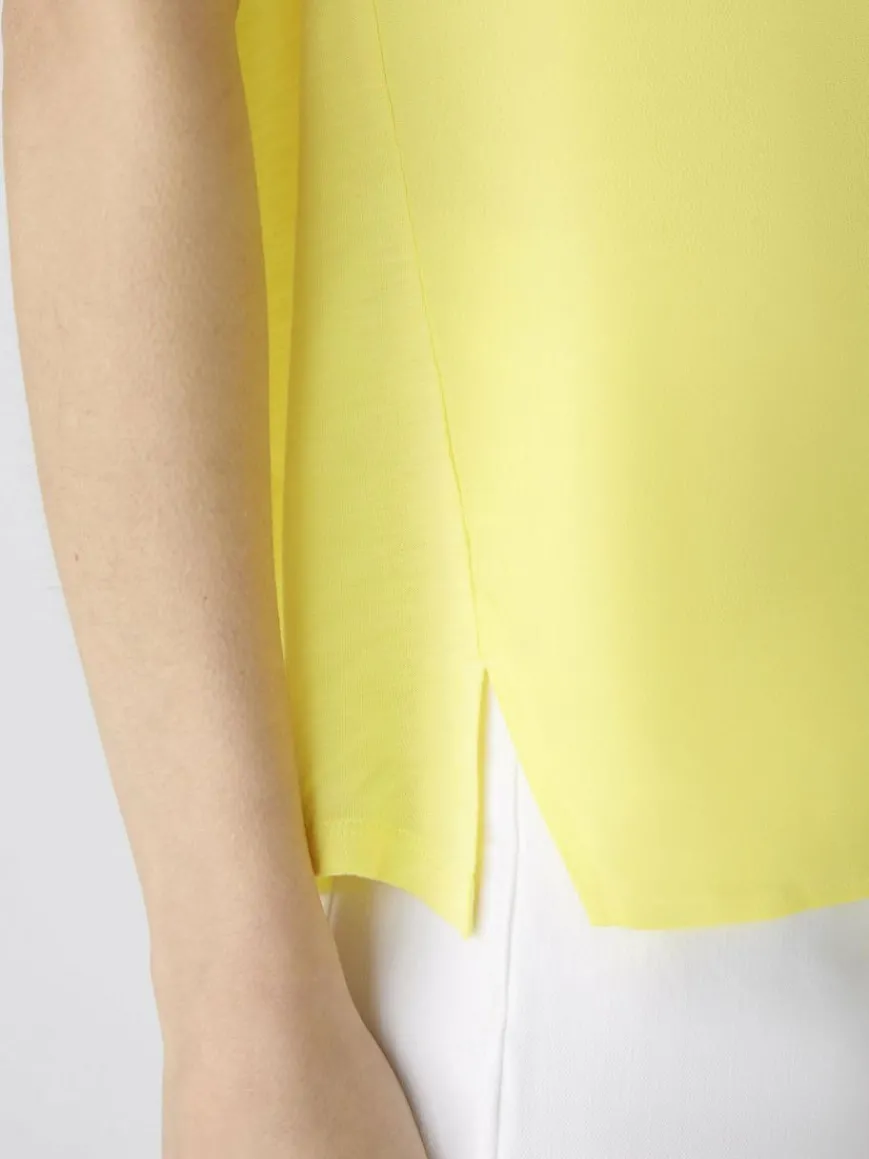 Oui Blusen*Damen Blusenshirt gelb uni