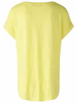 Oui Blusen*Damen Blusenshirt gelb uni