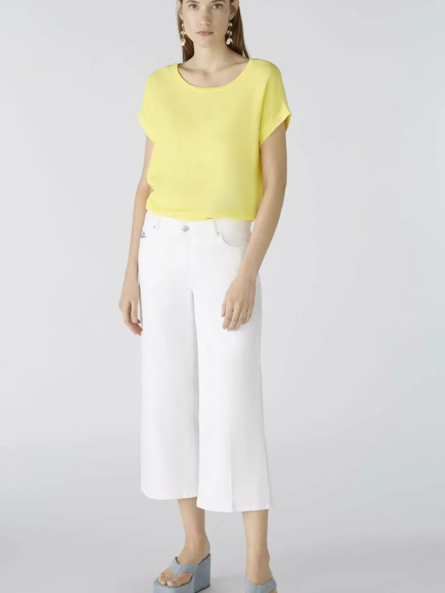 Oui Blusen*Damen Blusenshirt gelb uni