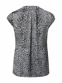 comma Blusen*Damen Blusenshirt grau gemustert