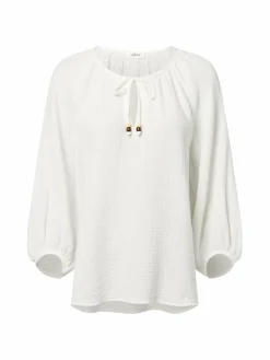s.Oliver Blusen*Damen Blusenshirt weiß uni