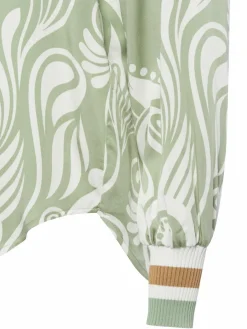 Franco Callegari Blusen*Damen Blusenshirt lind weiß gemustert