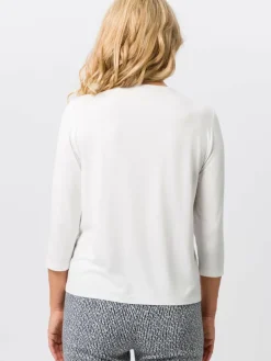 Frank Walder Blusen*Damen Blusenshirt ecru weiß uni