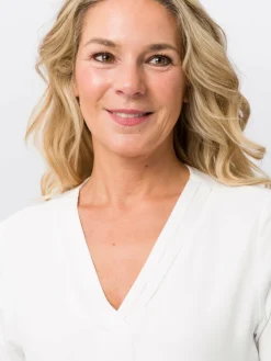 Frank Walder Blusen*Damen Blusenshirt ecru weiß uni