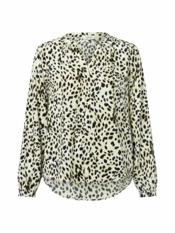 s.Oliver Blusen*Damen Blusenshirt ecru schwarz gemustert