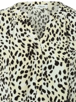 s.Oliver Blusen*Damen Blusenshirt ecru schwarz gemustert