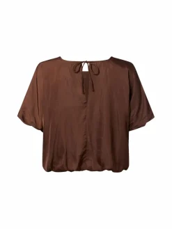 zero Blusen*Damen Blusenshirt kastanie uni