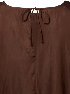 zero Blusen*Damen Blusenshirt kastanie uni