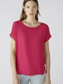 Oui Blusen*Damen Blusenshirt pink uni