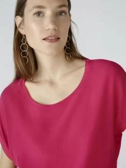 Oui Blusen*Damen Blusenshirt pink uni