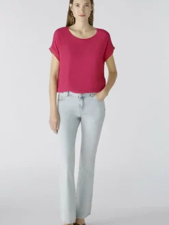 Oui Blusen*Damen Blusenshirt pink uni