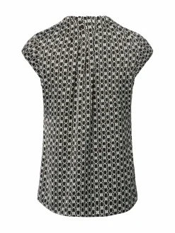 comma Blusen*Damen Blusenshirt schwarz weiß gemustert