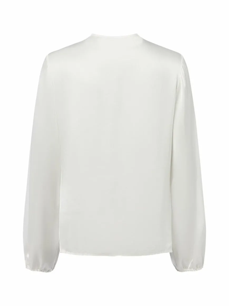 comma Blusen*Damen Blusenshirt ecru uni