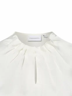 comma Blusen*Damen Blusenshirt ecru uni